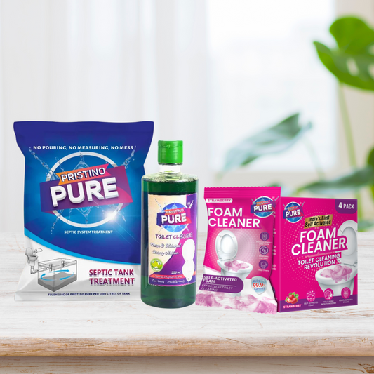 Pristino Pure Strawberry Combo – Complete Toilet & Septic Cleaning Solution