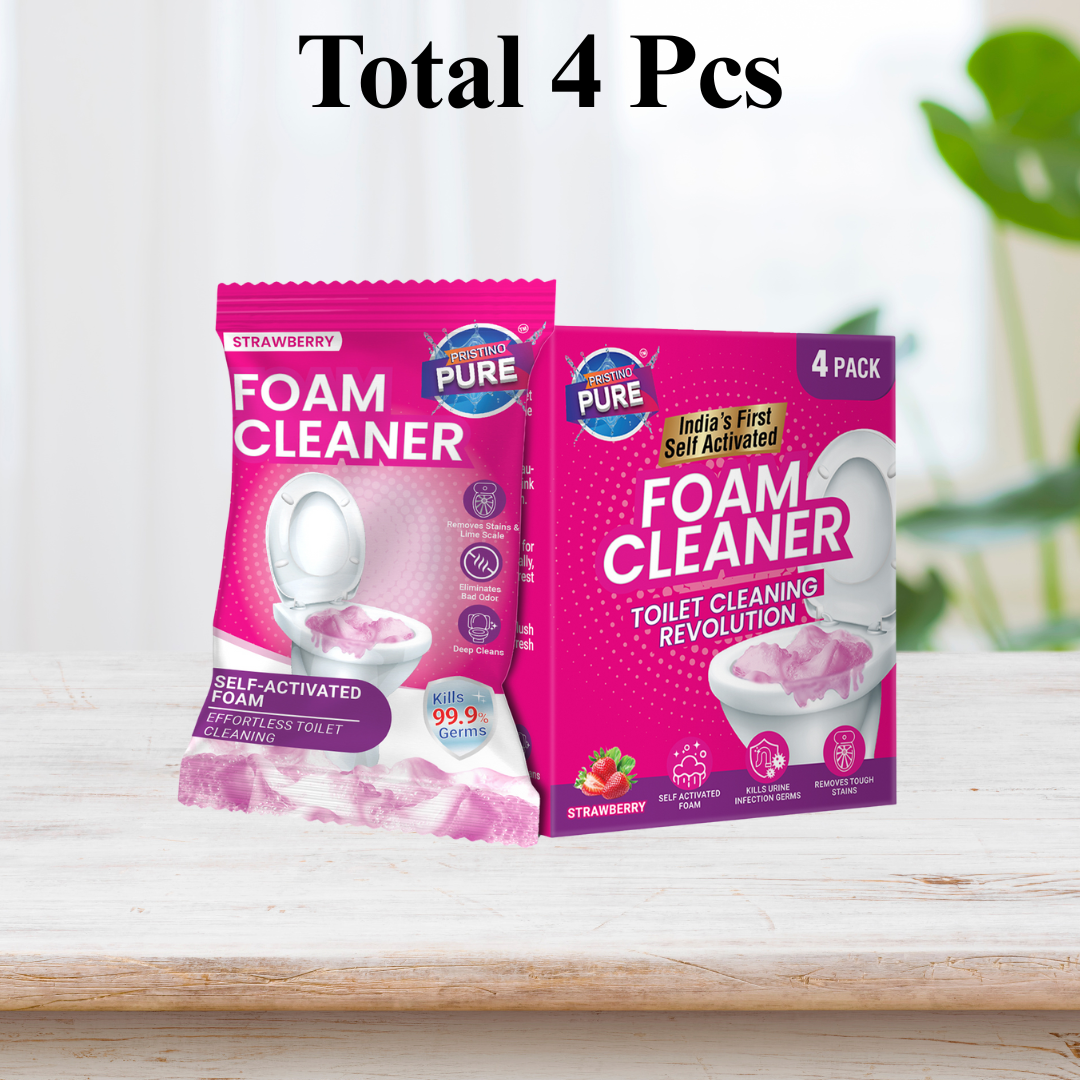 Pristino Pure Combo Pack — Septic Tank Cleaner Powder + Toilet Foam Cleaner (4 x 150g) | Sweet Strawberry Fragrance