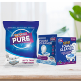 Pristino Pure Combo Pack — Septic Tank Cleaner Powder(500G) + Toilet Foam Cleaner (4 x 150g)