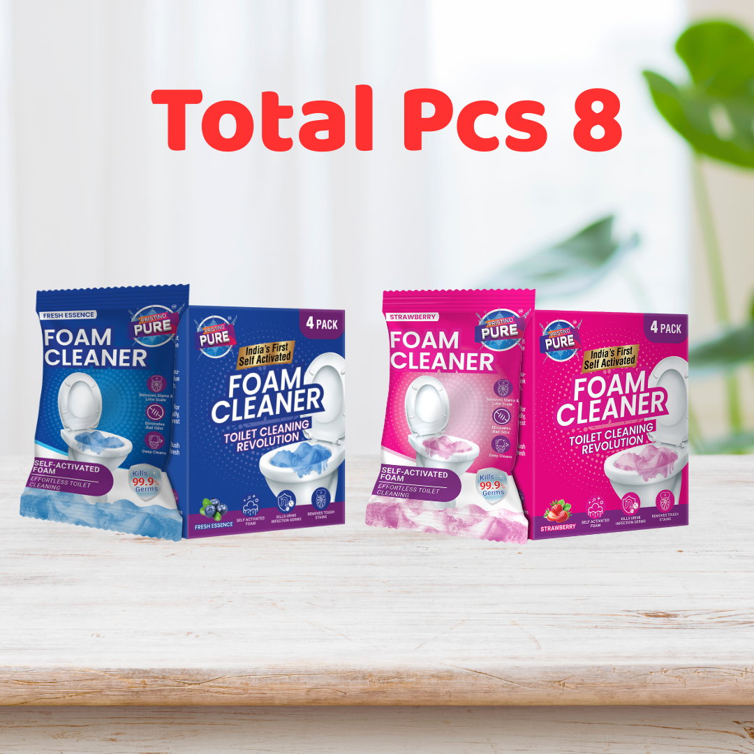 Pristino Pure Toilet Foam Cleaner — Pack of 8 (150g Each) - (Combo 2)